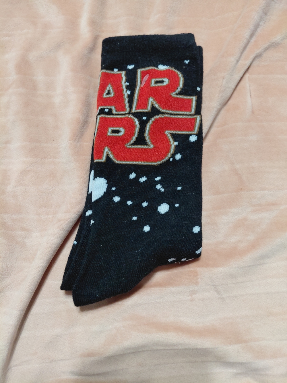 Men's Black 'STAR WARS' Crew Socks with Red Lettering